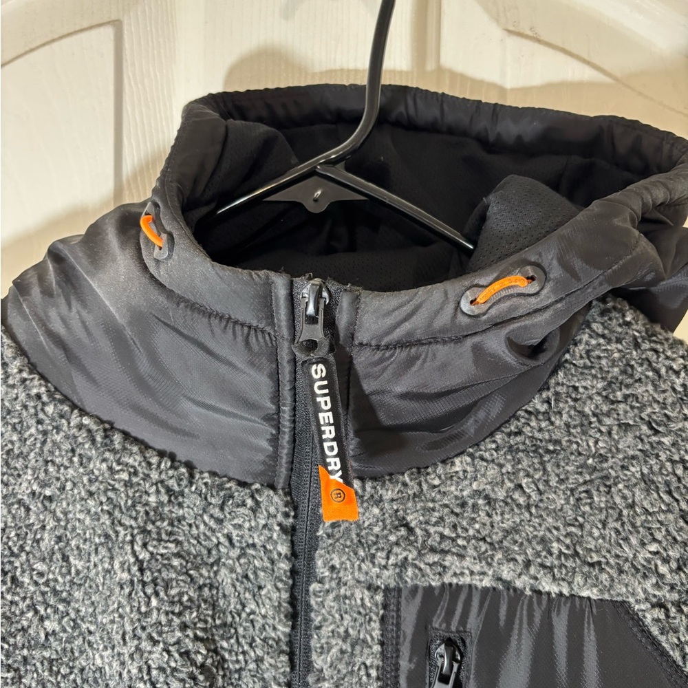 Superdry Gray Mountain Sherpa Zip Hood - Picture 3 of 7